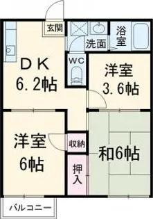 サンシャイン梅郷【2階】の間取り