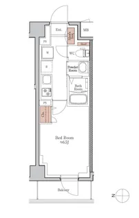 ジオエント四条大宮【3階】の間取り