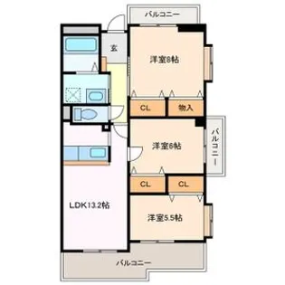 Land Mark 玉垣【7階】の間取り