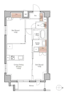 ジオエント四条大宮【6階】の間取り