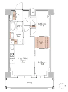 ジオエント四条大宮【6階】の間取り