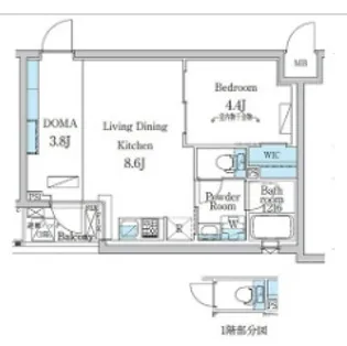 デュオフラッツ千歳船橋【1階】の間取り