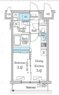 デュオフラッツ千歳船橋【1階】の間取り