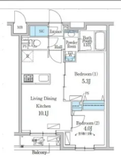 デュオフラッツ千歳船橋【1階】の間取り
