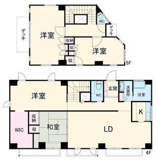 メゾン・デ・ベルテ【4F5F号室】の間取り