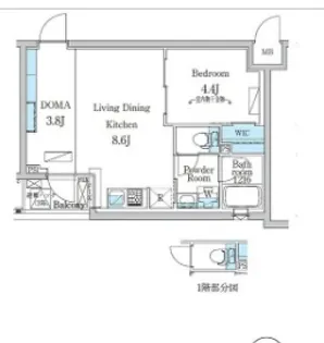 デュオフラッツ千歳船橋【3階】の間取り