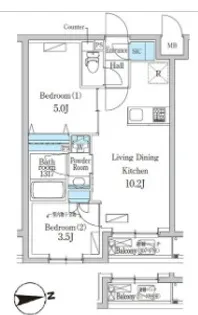 デュオフラッツ千歳船橋【3階】の間取り