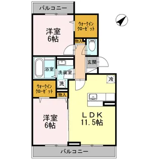 YAMAZAKIコーポラス【02030号室】の間取り