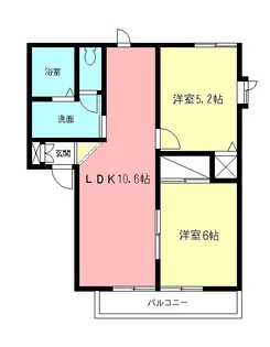 ライフタウン花水木C【1階】の間取り
