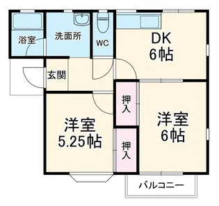 フジハイツB棟【2階】の間取り