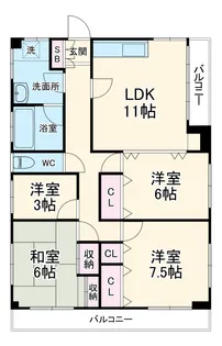ラベンダーコート【3階】の間取り