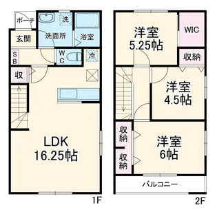リーブルファイン緑区中野田【1階】の間取り