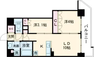 グランカーサ瑞江【4階】の間取り