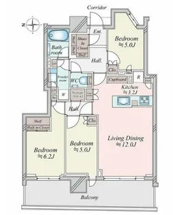 幕張ベイパークライズゲートタワー【37階】の間取り