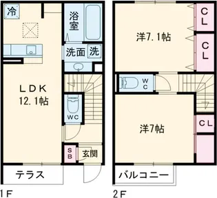西臺 稀 上ノ臺【1階】の間取り