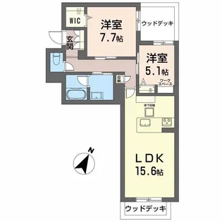 シャーメゾンArtsy【101号室】の間取り