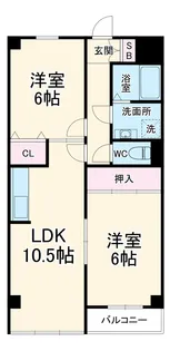 ドエル・梅の宮館【4階】の間取り