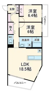 THE TAKASUNA KULTURCE【201号室】の間取り