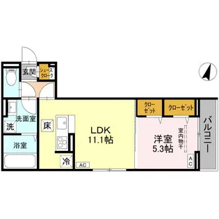 アドラブール A棟【3階】の間取り