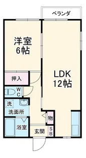ハイツ鷹匠【1階】の間取り
