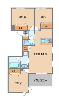 ヴィラ ルミエールⅡ【2階】の間取り