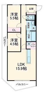 THE TAKASUNA KULTURCE【206号室】の間取り