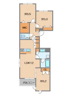 ヴィラ ルミエールⅡ【2階】の間取り