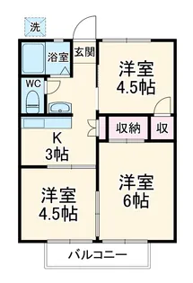 サンハイツ原田【2階】の間取り