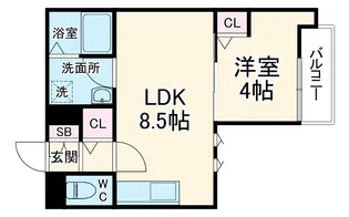 HGS服部天神【2階】の間取り