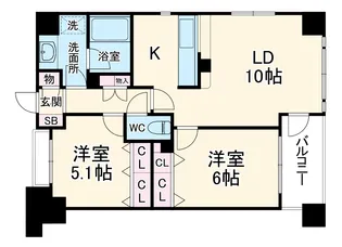 クリオ横浜関内弐番館【10階】の間取り