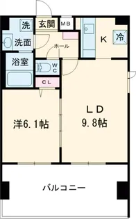 ペアパレス六町環七北通り【6階】の間取り