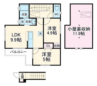 フローラ希望ヶ丘【2階】の間取り