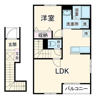 リーブルファイン柏南逆井【2階】の間取り