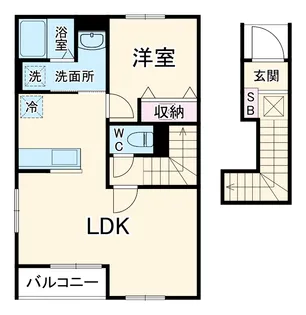 リーブルファイン柏南逆井【2階】の間取り