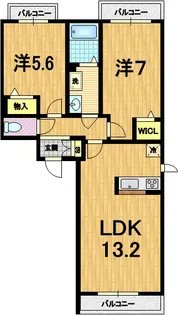 シャーメゾン白梅町【1階】の間取り