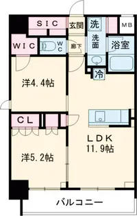 リビオメゾン芝浦【12階】の間取り