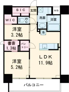 リビオメゾン芝浦【3階】の間取り