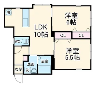 サンス仏向町A【1F号室】の間取り