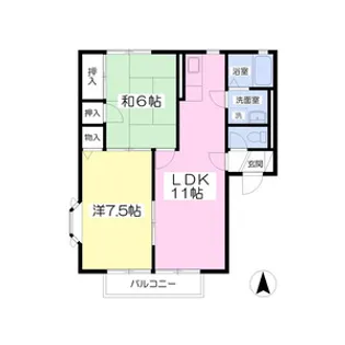 グリーンパレスB【202号室】の間取り