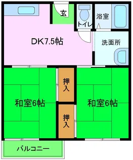 ハイツ ブルネン【102号室】の間取り