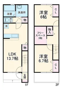 セントラルコート七宝【105号室】の間取り