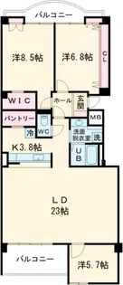 ビューテラス吉祥寺【403号室】の間取り