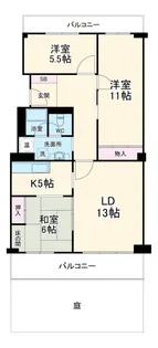 緑地グランドマンション2棟【2階】の間取り