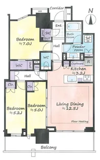幕張ベイパークライズゲートタワー【2612号室】の間取り
