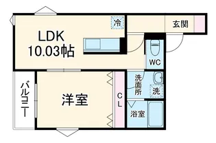 リヴェール神郷【3階】の間取り
