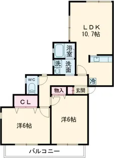 ニクセル成瀬B【1階】の間取り