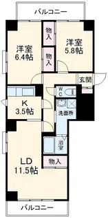 グリーンヴィラ東川口【6階】の間取り