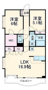 グランベルデ北原台【4階】の間取り