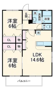 Garden House 三郷 C【2階】の間取り