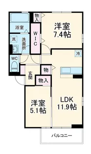 カーサデルリーゾ【2階】の間取り